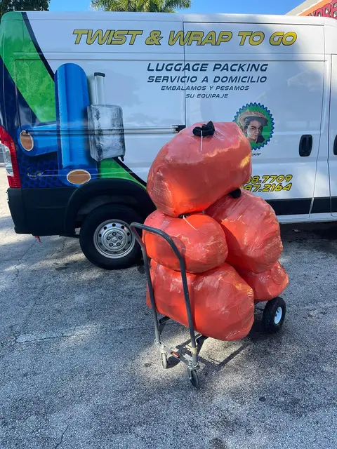 We wrap and weigh your luggage
